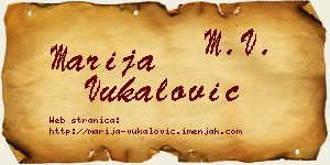 Marija Vukalović vizit kartica